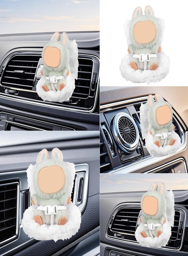 lasuroa Doll Car Seat, Doll Mini Carseat Chairs with Clip & Seat Belt Soft Decorative Cushion Cute Car Vent Ornament & Collectible Accessories for Blind Box Toy Fans (White) - Image 5